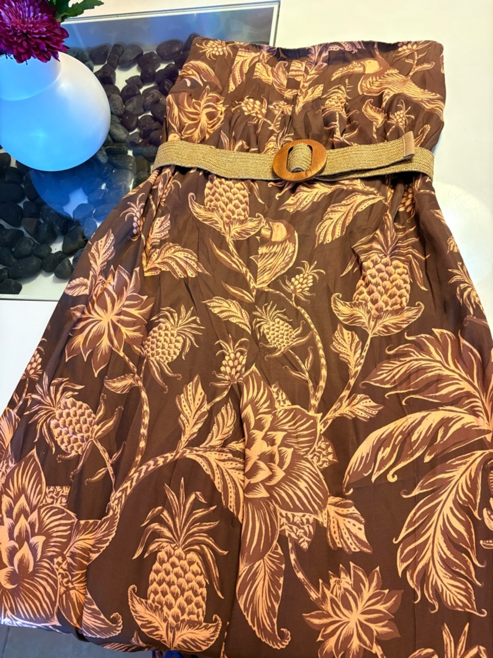 FARM Rio Brown Botanical-Print Wide Leg Pants - Picture 4 of 15